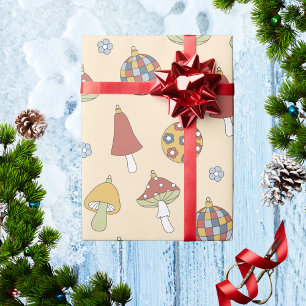Retro-Pilz-Vintage-Feiertagsdekoration Weihnachten Geschenkpapier