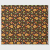 Retro-Pilze & Schnecken Cocktails Geschenkpapier (Flach)