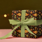 Retro-Pilze & Schnecken Cocktails Geschenkpapier
