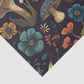 Retro-Pilze und -Blume Seidenpapier (Ausschnitt)