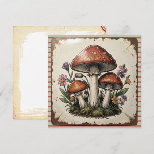 Retro Pilze und Blumen Vintage Vibes