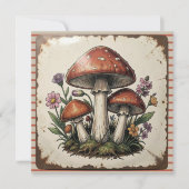 Retro Pilze und Blumen Vintage Vibes (Vorderseite)