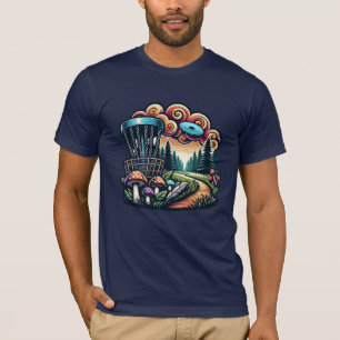 Retro Pilze und Disc Golf Course Kunst T-Shirt