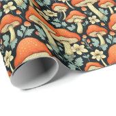 Retro-Pilze Vintage Blume Geschenkpapier (Rolleneckpunkt)