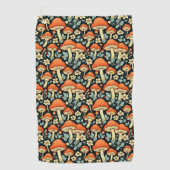 Retro-Pilze Vintage Blume Golfhandtuch (Vorderseite)