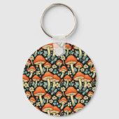 Retro-Pilze Vintage Blume Personalisiert Schlüsselanhänger (Rückseite)