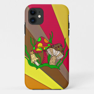 Retro-Pilze Vintage-Farben Pop-Art Case-Mate iPhone Hülle