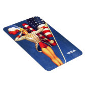 Retro Pin-up Art USA Patriotic Magnet (Rechte Seite)