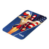 Retro Pin-up Art USA Patriotic Magnet (Linke Seite)