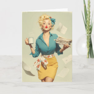 Retro Pin-Up Büro Chic Karte