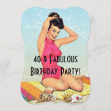 Retro-Pin-Up-Girl und Muschel-Party