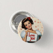 Retro Pin-Up Liebe Button (Vorne & Hinten)