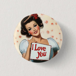 Retro Pin-Up Liebe Button