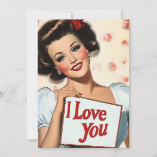 Retro Pin-Up Liebe Einladung