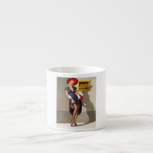 Retro Pin-Up Mädchen Espressotasse