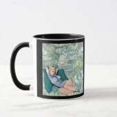 Retro Pin-Up Mädchen Kaffee Pause Collage Tasse (Links)