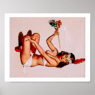 Retro-Pin-Up Mädchen Poster