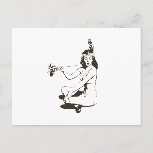Retro-Pin-Up Mädchen Postkarte (Vorderseite)