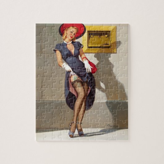 Retro Pin-Up Mädchen Puzzle (Vertikal)