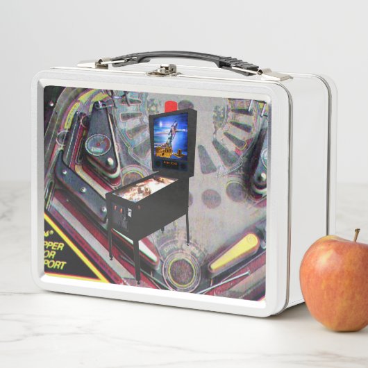 Retro Pinball & Add Initials Back Metal Lunchbox (Beispiel)