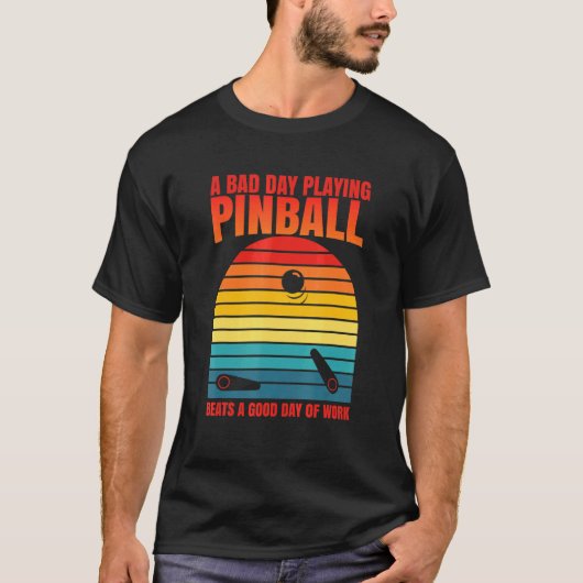 Retro Pinball Beats Arcade Machine T-Shirt (Vorderseite)