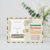 Retro Pine Branches Christmas Ticket Gift Coupon (Stehend Vorderseite)
