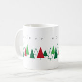 Retro Pine Tree Holiday Kaffeetasse (Vorderseite Links)