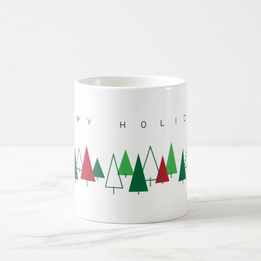 Retro Pine Tree Holiday Kaffeetasse (Mittel)