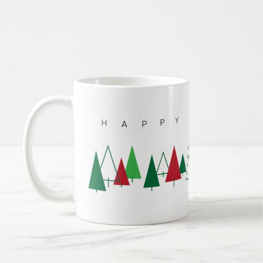 Retro Pine Tree Holiday Kaffeetasse (Links)