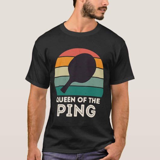Retro Ping Pong Champion für Men QUEEN DES BUTTONS T-Shirt (Vorderseite)