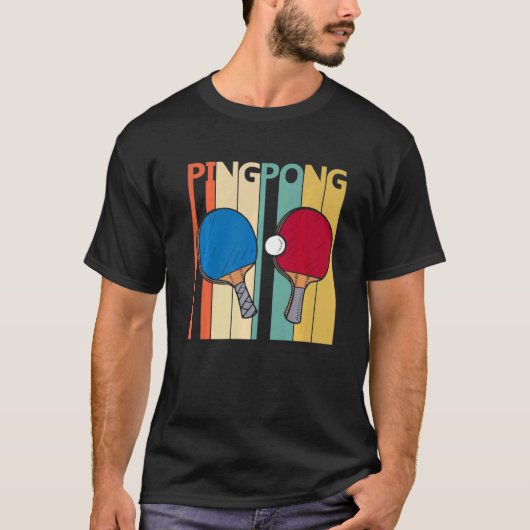 Retro Ping Pong für Männer Pong für Kinder Po T-Shirt (Vorderseite)