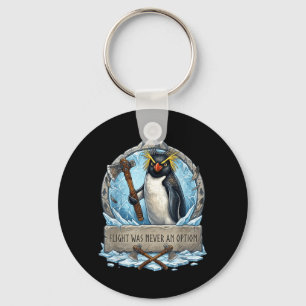 Retro Pinguin Messer Meme Flug Niemals Option Humo Schlüsselanhänger