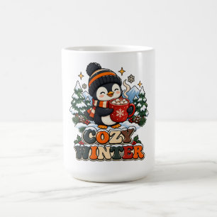 Retro-Pinguin-Signatur Kuschel-Winter-Tasse Kaffeetasse