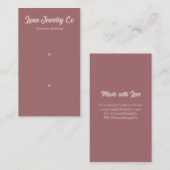 Retro Pink 2 Button Schmuck Business Card Visitenkarte (Vorne/Hinten)