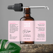 Retro Pink 2oz Dropper Bottle Wraparound