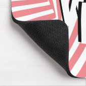 Retro Pink Abstrakte Zebra Muster Initialen Mousepad (Ecke)