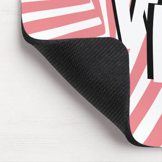 Retro Pink Abstrakte Zebra Muster Initialen Mousepad (Ecke)