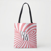 Retro Pink Abstrakte Zebra Muster Initialen