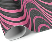 Retro Pink and Black Wavy Abstract Pattern Geschenkpapier (Rolleneckpunkt)