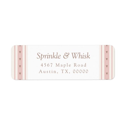 Retro Pink And Brown Heart Stripes Bakery (Vorne)