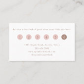 Retro Pink And Brown Heart Stripes Bakery Loyalty  Visitenkarte (Rückseite)