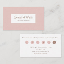 Retro Pink And Brown Heart Stripes Bakery Loyalty  Visitenkarte