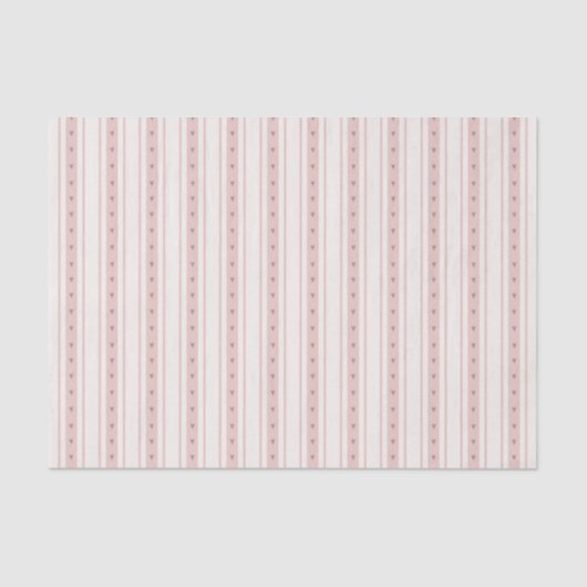 Retro Pink And Brown Heart Stripes Bakery Seidenpapier (Vorderseite)