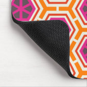 Retro Pink and Orange Modern Geometric Pattern Mousepad (Ecke)