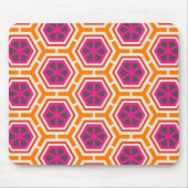 Retro Pink and Orange Modern Geometric Pattern Mousepad (Vorne)