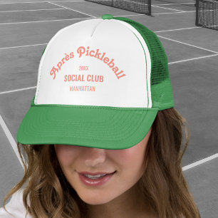 Retro Pink Après Pickle Ball Social Club Grün Truckerkappe