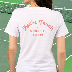 Retro Pink Après Tennis Social Club Custom Weiß Tri-Blend Shirt