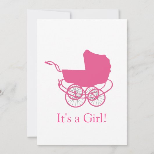 Retro Pink Baby Ankündigung (Vorderseite)