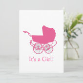 Retro Pink Baby Ankündigung (Stehend Vorderseite)