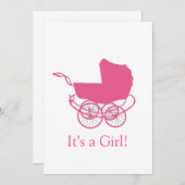 Retro Pink Baby Ankündigung (Vorne/Hinten)